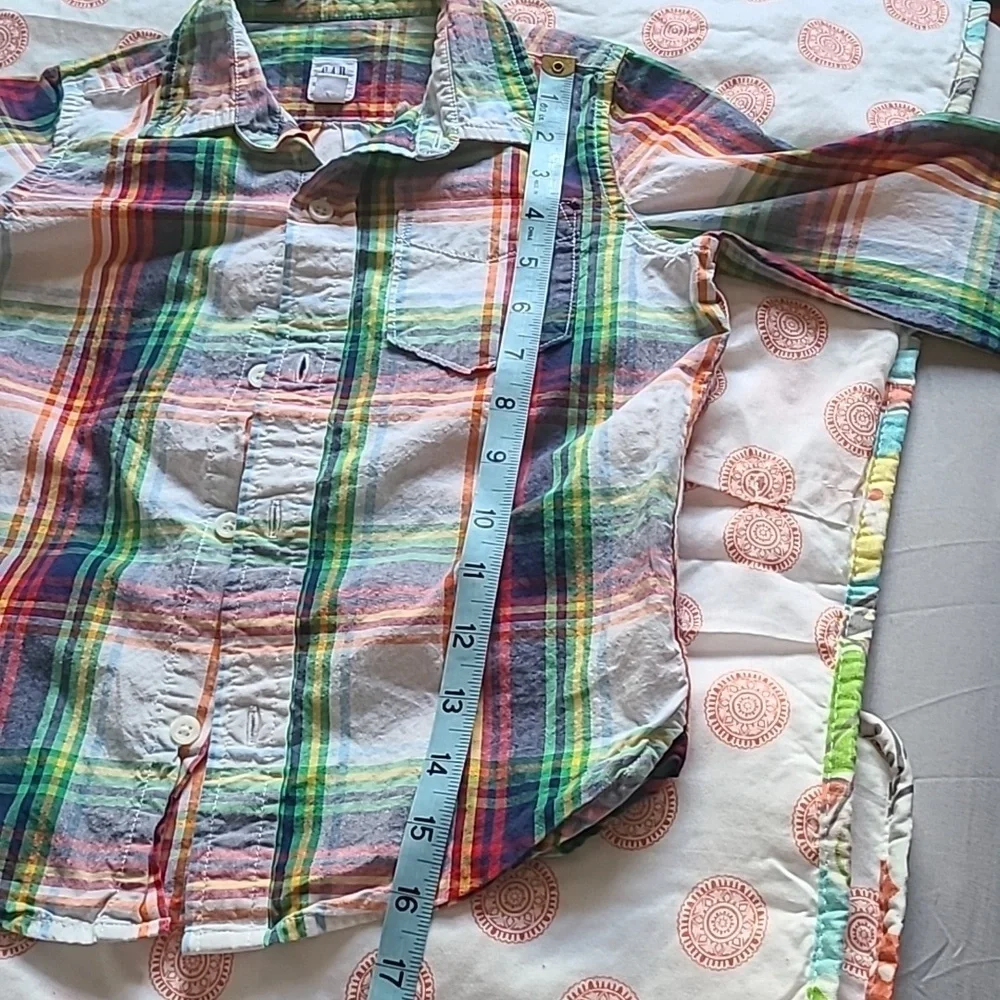 Gap boys plaid XS 4-5 100% cotton button-down shirt long sleeve